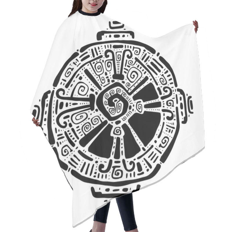 Personality  Hunab Ku.  Mayan Symbol. Vector Illustration. Hair Cutting Cape