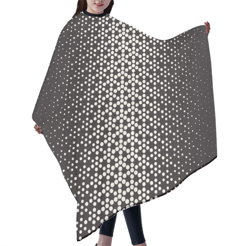 Personality  Vector Seamless Black And White Circles Halftone Pattern Hair Cutting Cape