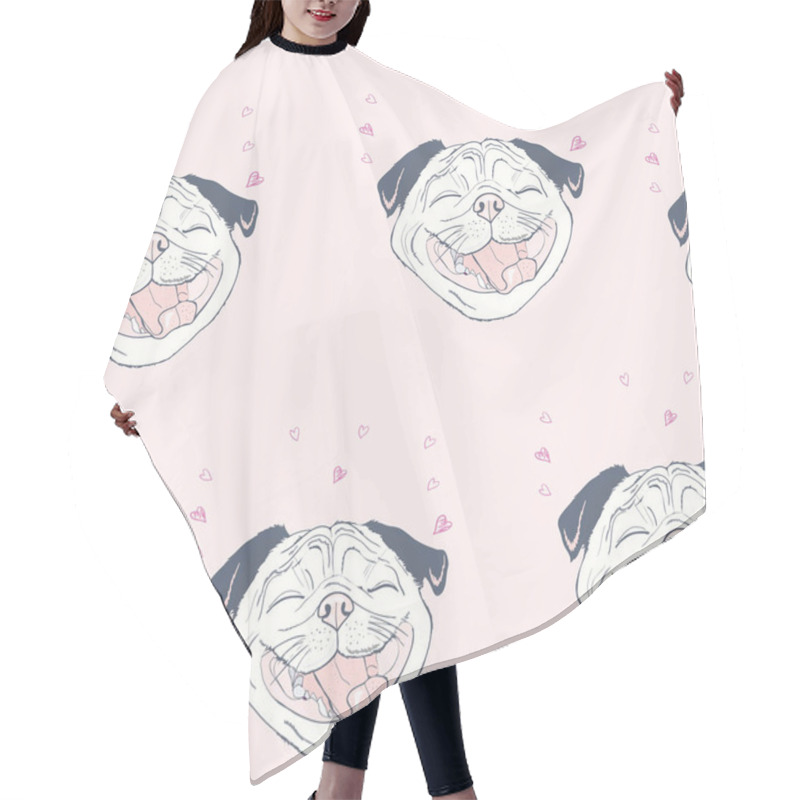 Personality  Bulldogs Seamless Pattern Hair Cutting Cape