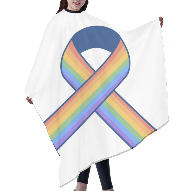 Personality  Cartoon LGBT Ribbon Icon Isolated Illustration Hair Cutting Cape