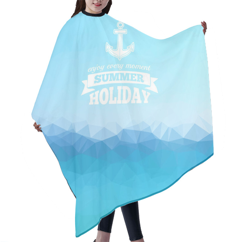 Personality  Blue Sea Background With A Summer Logo Hair Cutting Cape