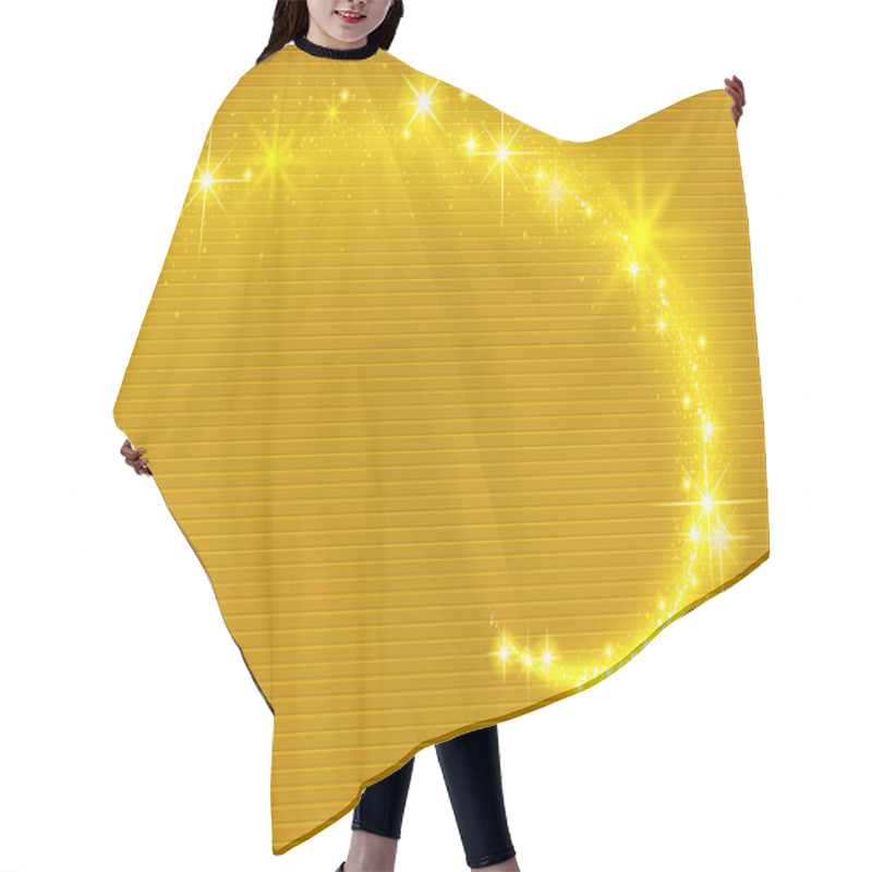 Personality  Gold Sparkling Stream Effect Hair Cutting Cape