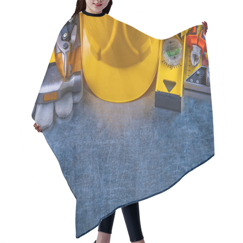 Personality  Big Toolset, Construction Concept. Hair Cutting Cape