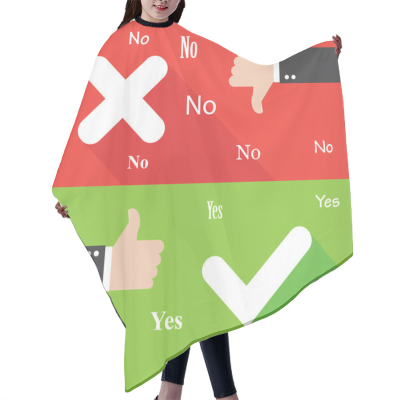 Personality  Red And Green Banners With Hands Hair Cutting Cape