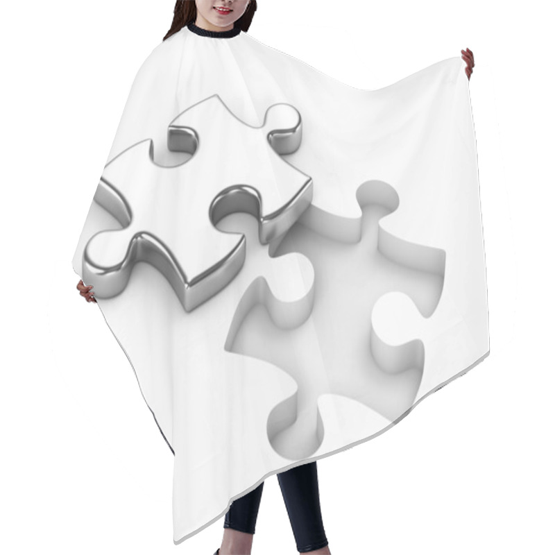 Personality  Metal Puzzle Hair Cutting Cape