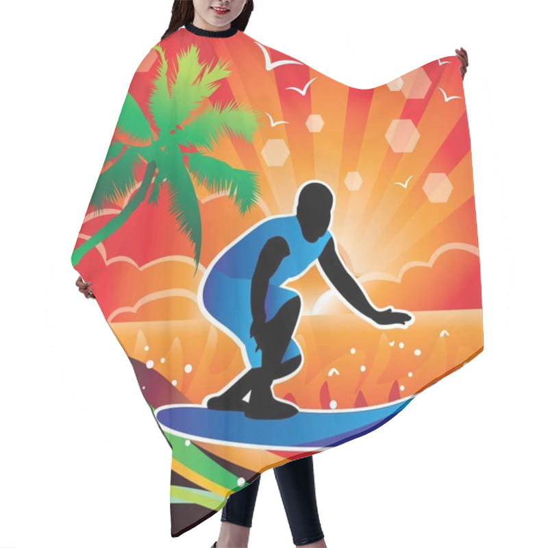 Personality  Vector Surfing Hair Cutting Cape