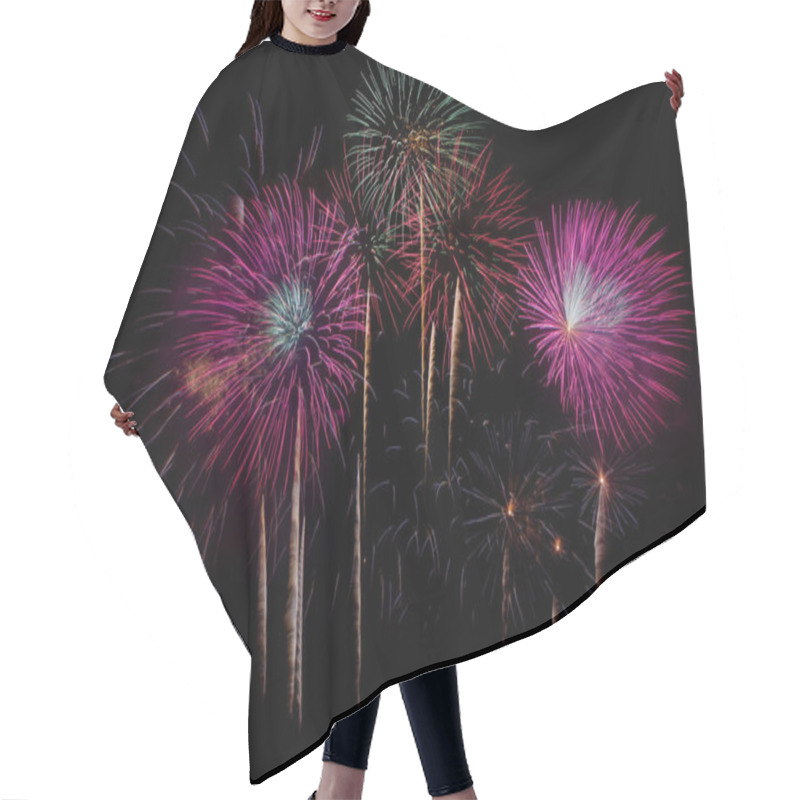 Personality  Fireworks Celebration At Night On  New Year And Copy Space Hair Cutting Cape