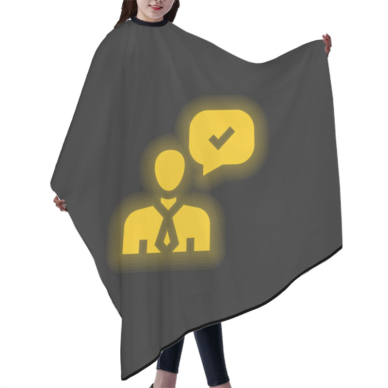 Personality  Approved Yellow Glowing Neon Icon Hair Cutting Cape