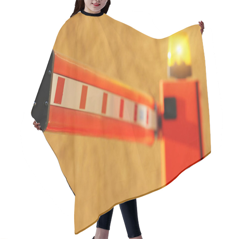 Personality  Red Barrier With Lamp Hair Cutting Cape