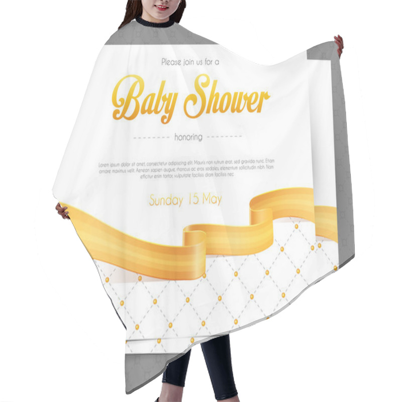 Personality  Baby Shower Card Template Hair Cutting Cape