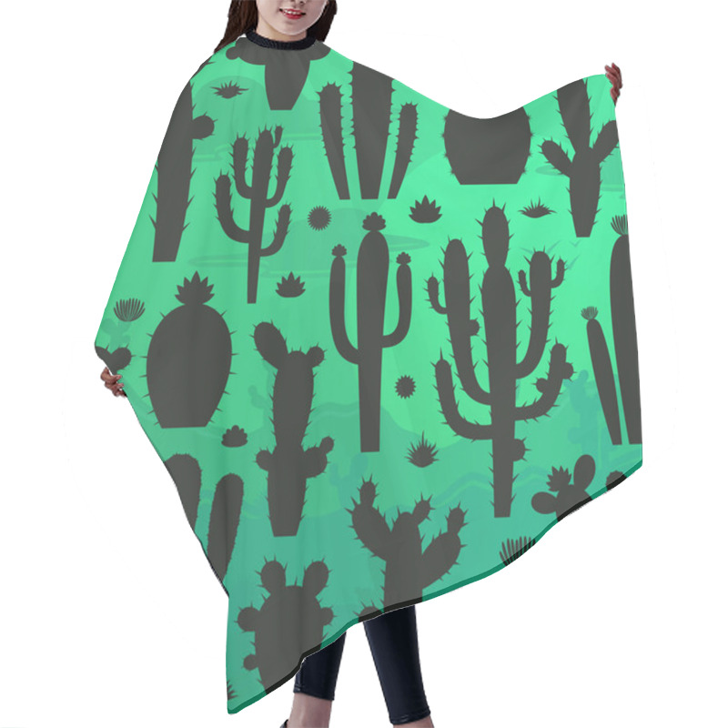 Personality  Vector Cactus  Pattern Hair Cutting Cape