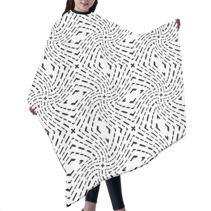 Personality  Vector Modern Seamless Geometry Pattern Hair Cutting Cape