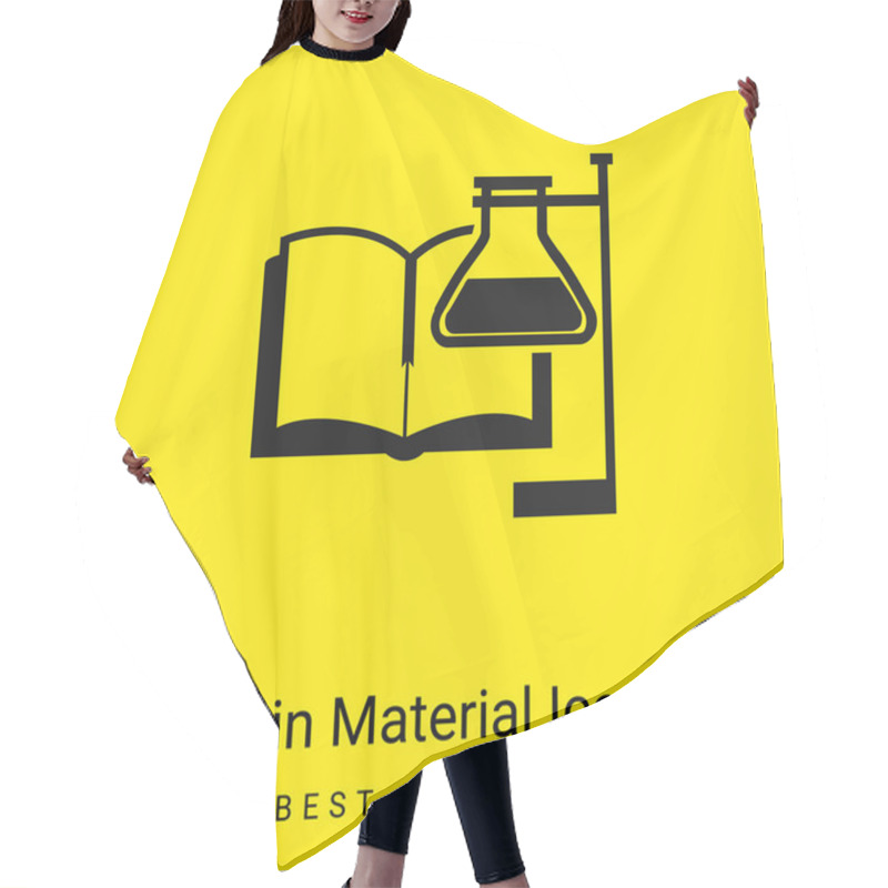 Personality  Book And Test Tube With Supporter Minimal Bright Yellow Material Icon Hair Cutting Cape