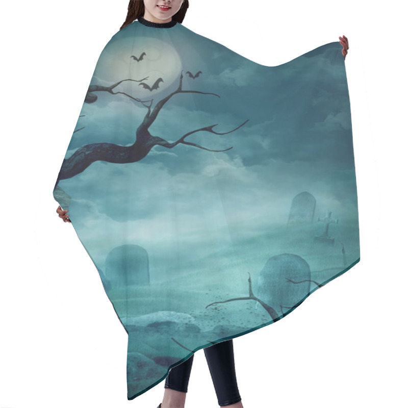 Personality  Halloween Background - Spooky Graveyard Hair Cutting Cape