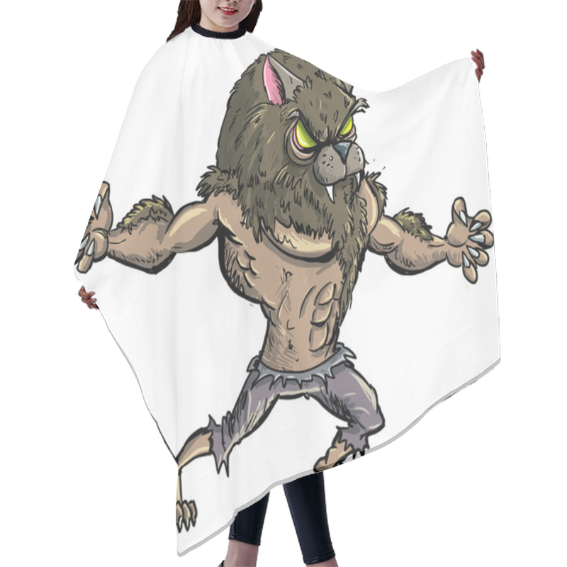 Personality  Cartoon Werewolf With Teeth And Claws Hair Cutting Cape