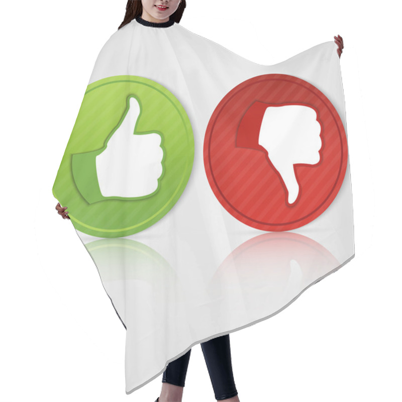 Personality  Social Media Sticker With Like And Unlike Icon, Isolated On White, Vector Hair Cutting Cape