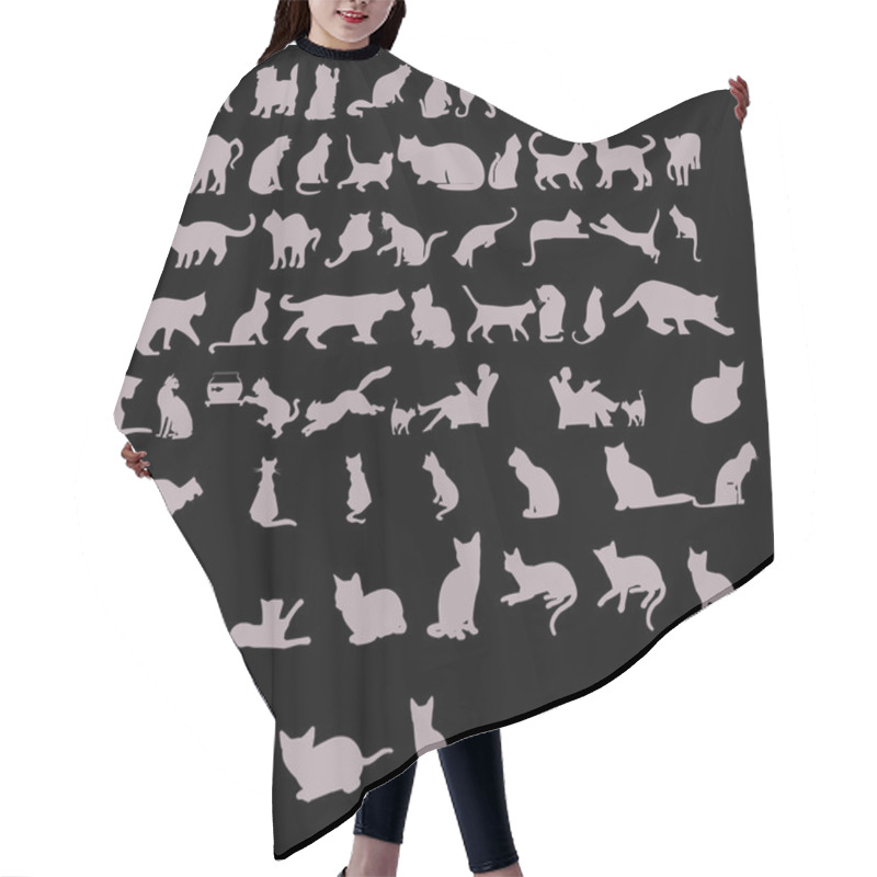 Personality  Cat Silhouettes Hair Cutting Cape