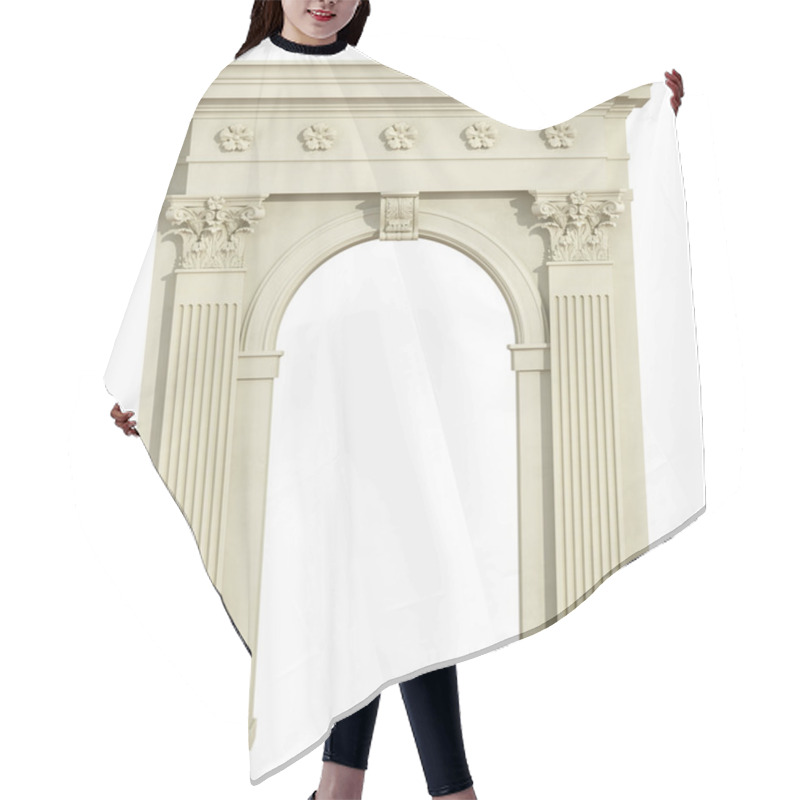 Personality  Front View Of A Classic Arch With Corinthian Column Hair Cutting Cape