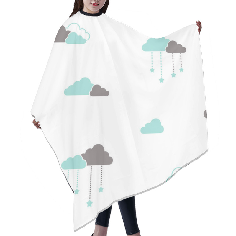 Personality  Clouds And Stars Seamless Background Hair Cutting Cape