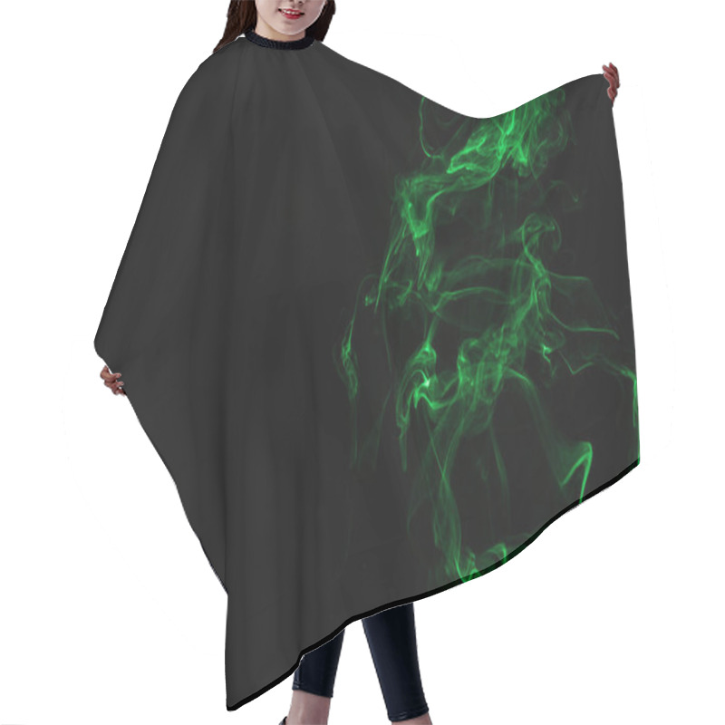 Personality  Green Smoke On Black Background With Copy Space Hair Cutting Cape