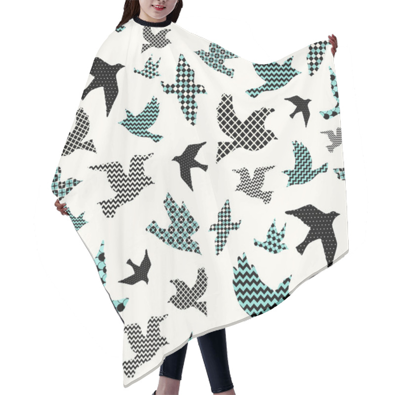 Personality  Birds Seamless Pattern Hair Cutting Cape