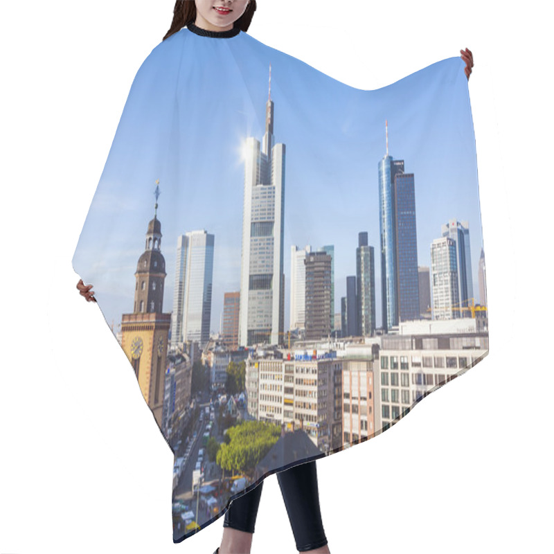 Personality  View To Skyline Of Frankfurt With Hauptwache Hair Cutting Cape