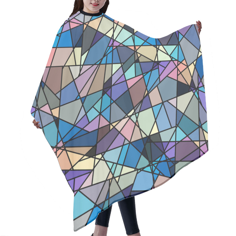 Personality  Vector Seamless Mosaic Art Pattern. Art Background. Hair Cutting Cape