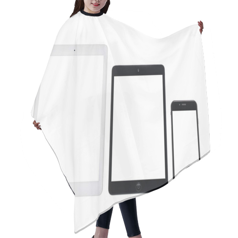 Personality  Digital Devices With Blank Screens  Hair Cutting Cape