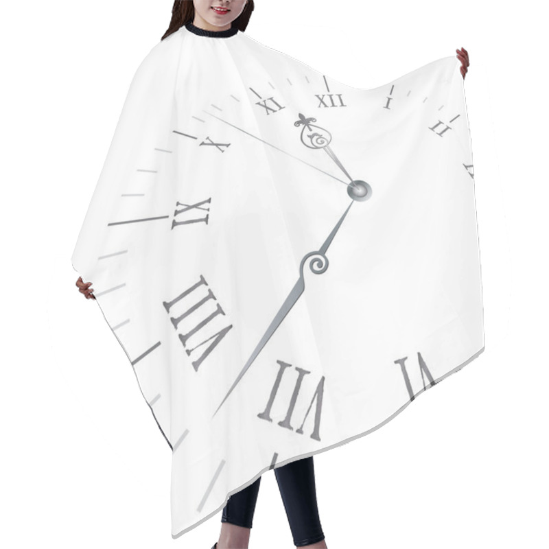 Personality  Old Clock With Roman Numbers Hair Cutting Cape