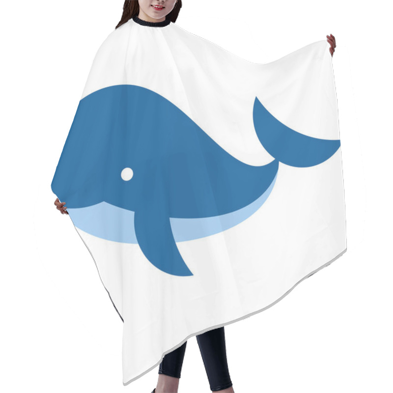 Personality  Cartoon Whale Icon Isolated On White Background Hair Cutting Cape