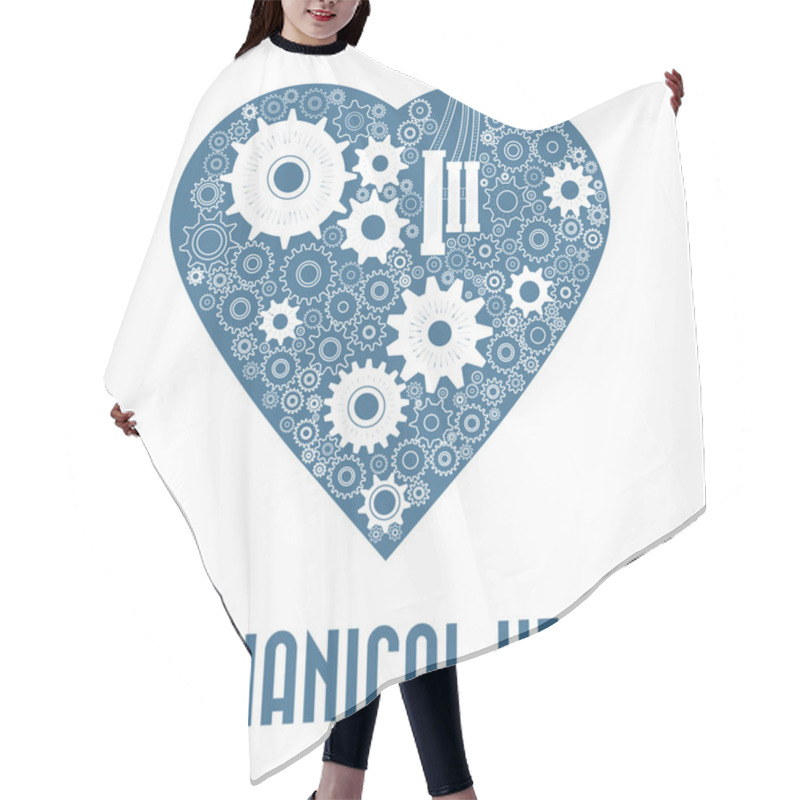 Personality  Mechanical Heart Hair Cutting Cape