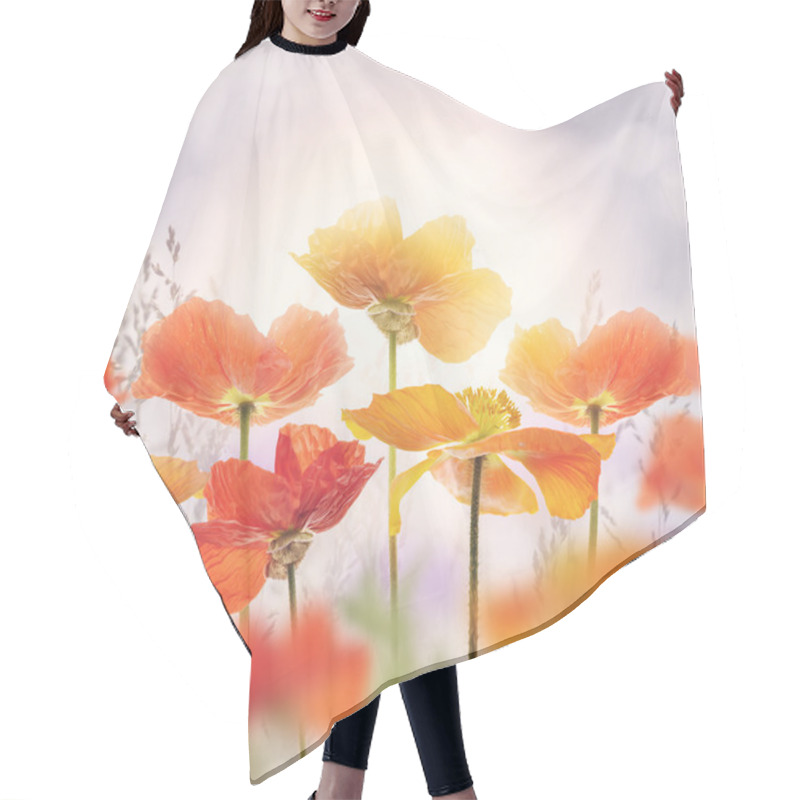 Personality  Poppy Flowers Blossom Hair Cutting Cape