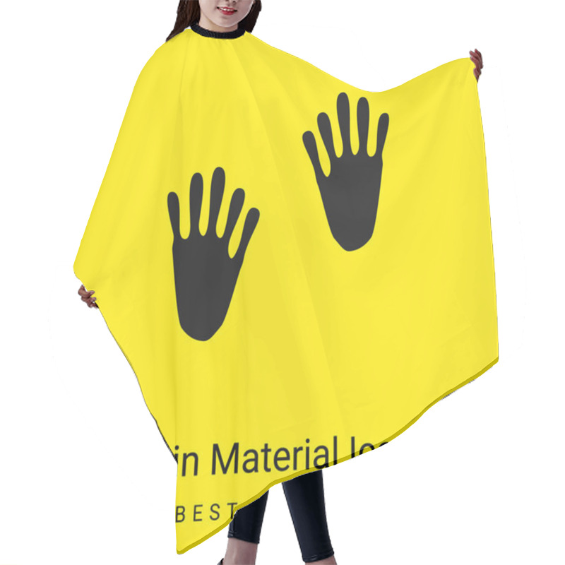 Personality  Animal Footprints Minimal Bright Yellow Material Icon Hair Cutting Cape