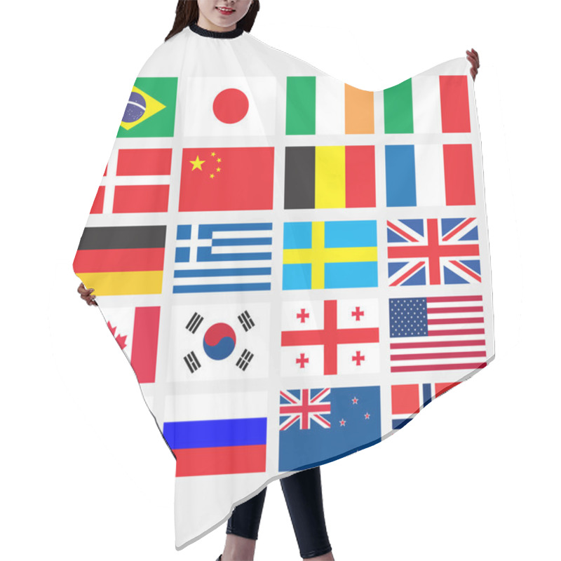 Personality  Icons In Flat Style Hair Cutting Cape