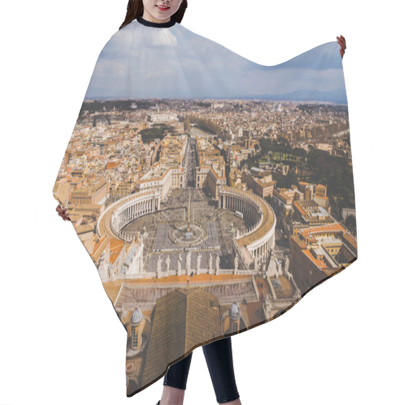 Personality  Aerial View Of Famous St. Peter's Square, Vatican, Italy Hair Cutting Cape