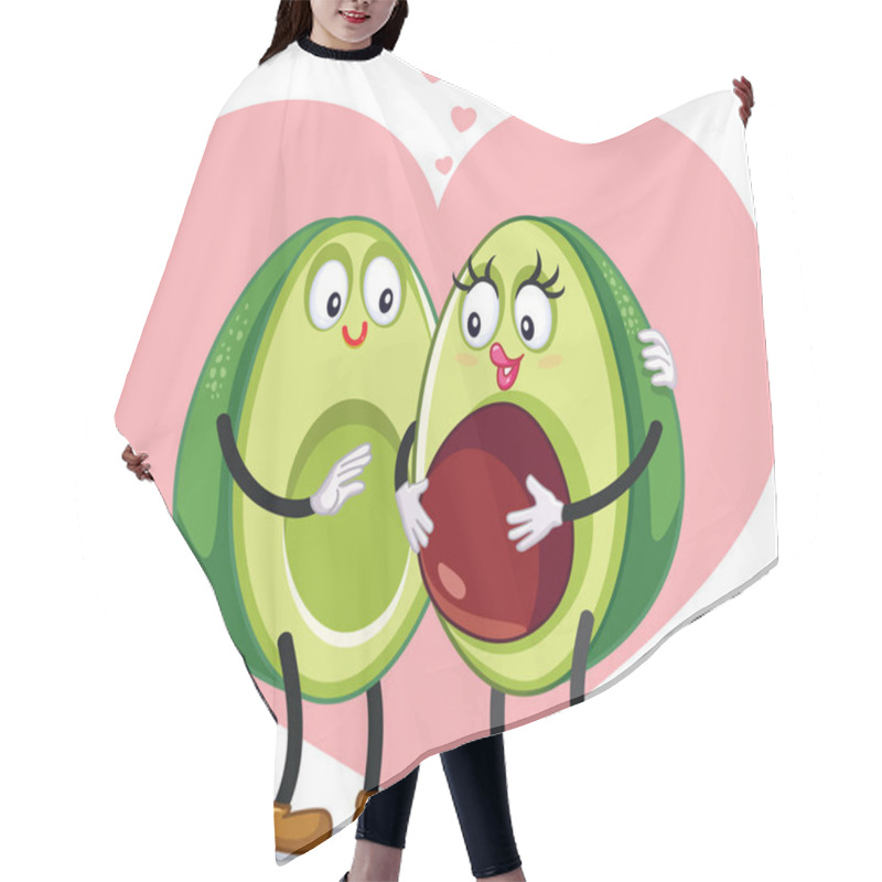 Personality  Avocado Family Pregnancy Announcement Funny Vector Design Hair Cutting Cape