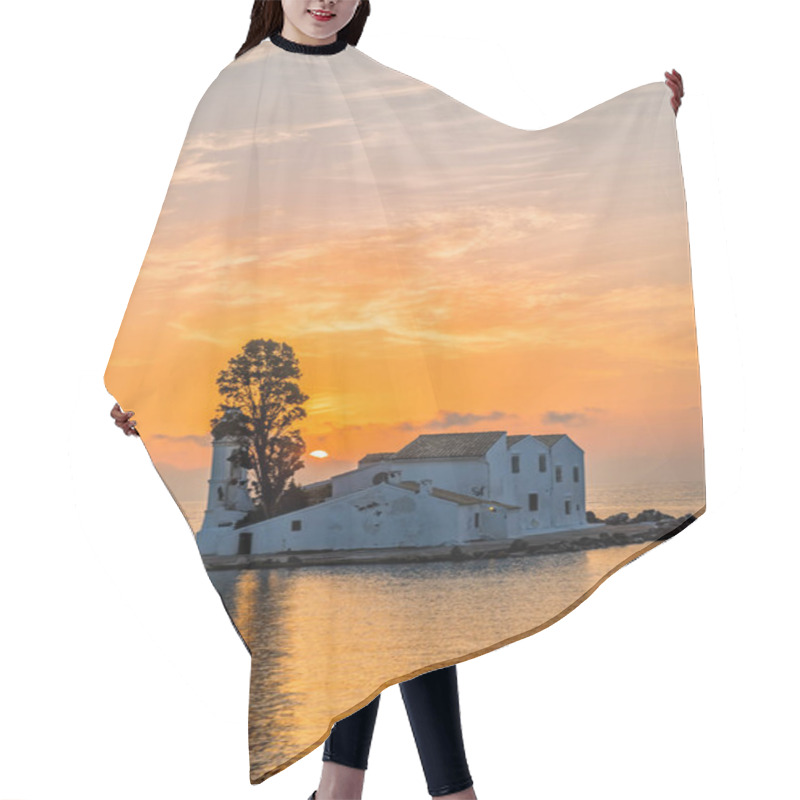 Personality  Vlacherna Monastery At Sunrise On Corfu Island  Hair Cutting Cape