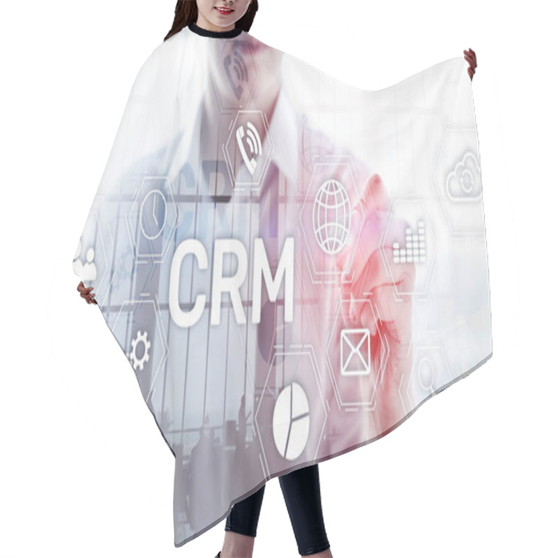 Personality  Business Customer CRM Management Analysis Service Concept. Relationship Management. Hair Cutting Cape