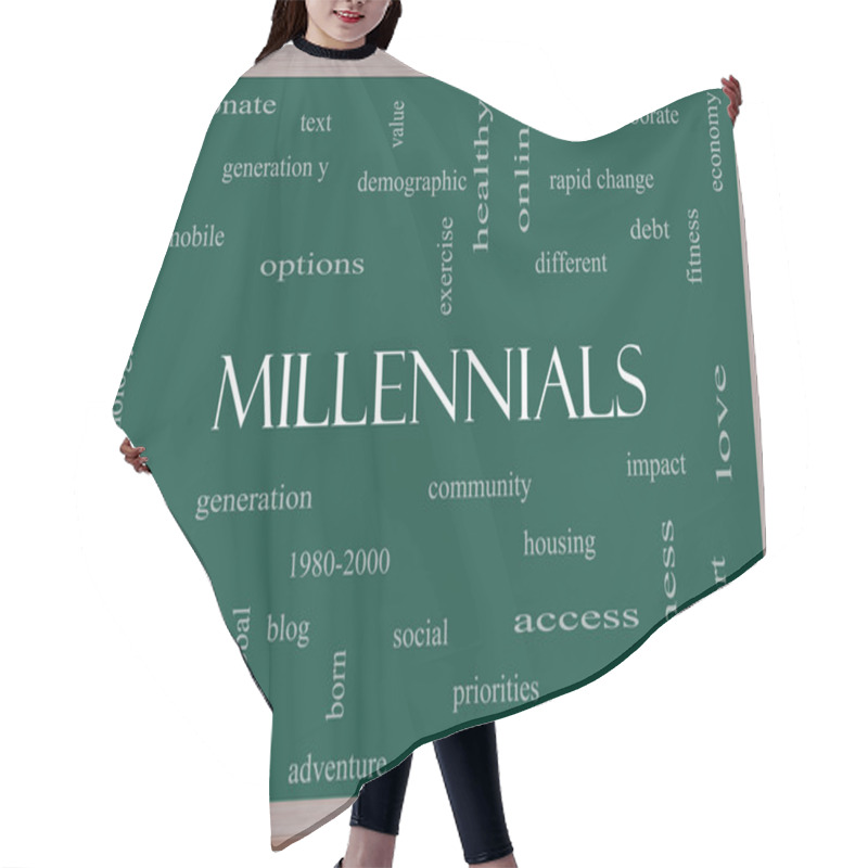 Personality  Millennials Word Cloud Concept On A Blackboard Hair Cutting Cape