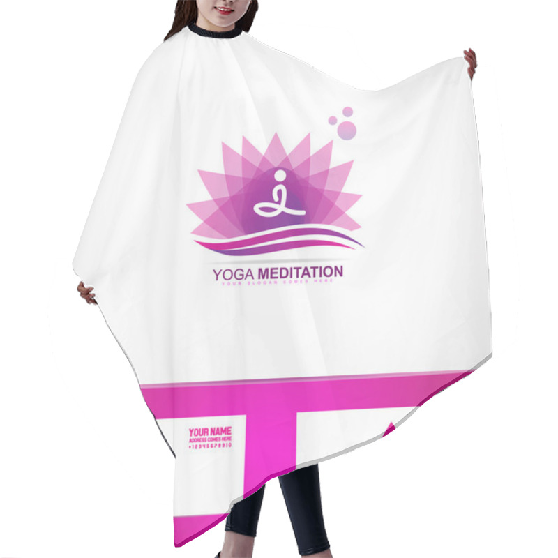 Personality  Yoga Meditation Lotus Flower Logo   Hair Cutting Cape