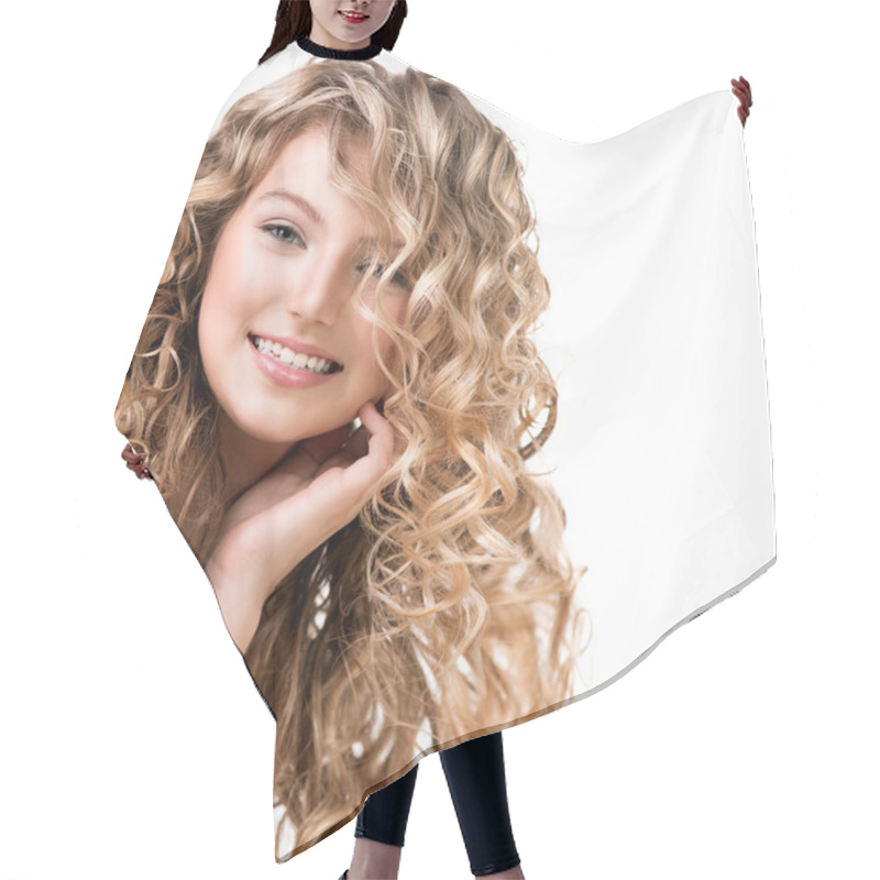 Personality  Girl With Blonde  Hair Hair Cutting Cape