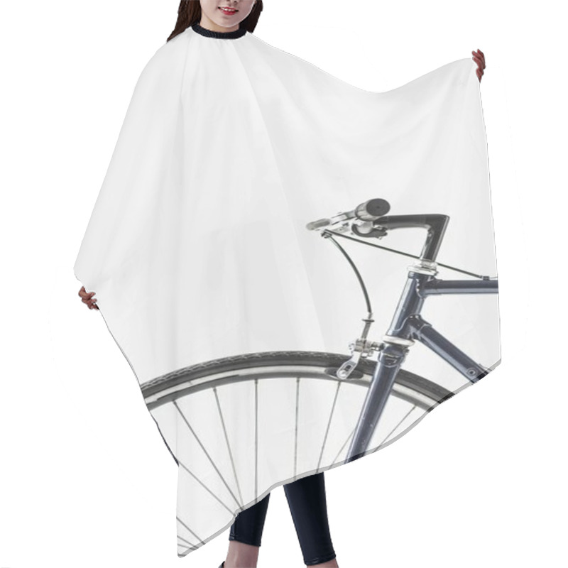 Personality  One Bicycle Wheel With Brake Lever Isolated On White Hair Cutting Cape