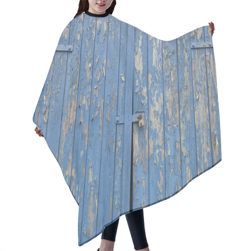 Personality  Cracked Blue Paint Hair Cutting Cape