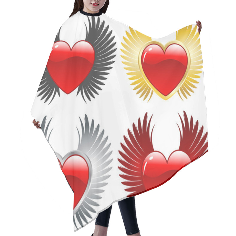 Personality  Winged Hearts Hair Cutting Cape