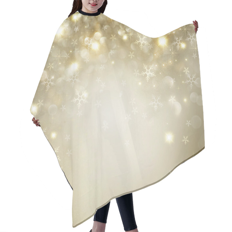 Personality  Golden Christmas Holiday Background With Blinking Stars Hair Cutting Cape