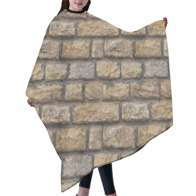 Personality  Beige Stone Chipped Uneven Weathered Hard Background Base Of Many Rectangular Blocks Hair Cutting Cape