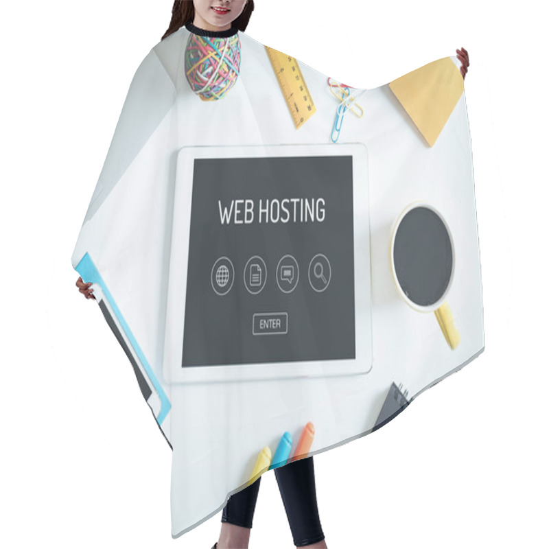 Personality  Tablet PC Screen With Icons Hair Cutting Cape