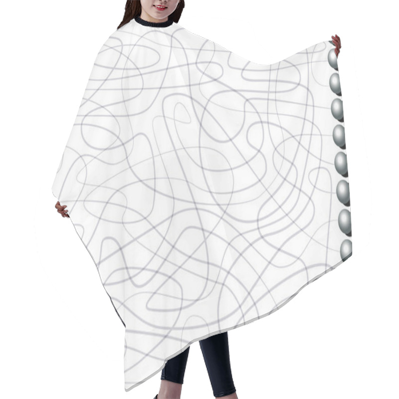 Personality  Labyrinth Iron Balls Lines Maze Hair Cutting Cape