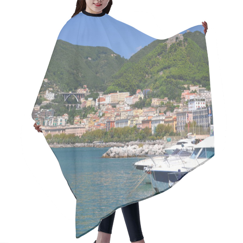 Personality  Picturesque View Of Marina In Salerno, Italy Hair Cutting Cape