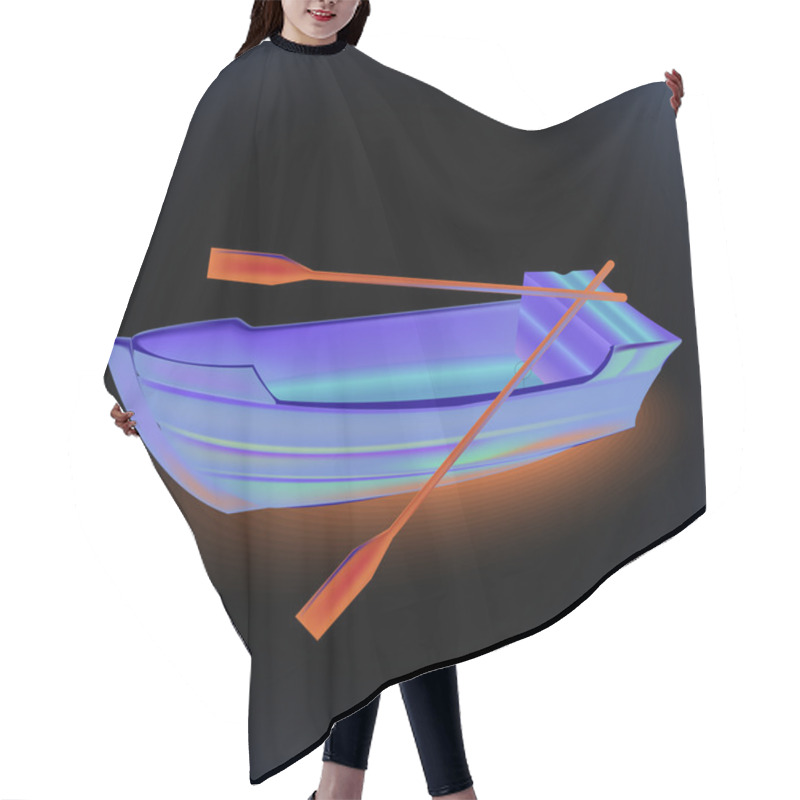 Personality  Illustration Of A Wooden Boat. Hair Cutting Cape